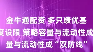 金牛通配资 多只绩优基金申购额度设限 策略容量与流动性成“双防线”
