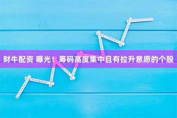 财牛配资 曝光！筹码高度集中且有拉升意愿的个股